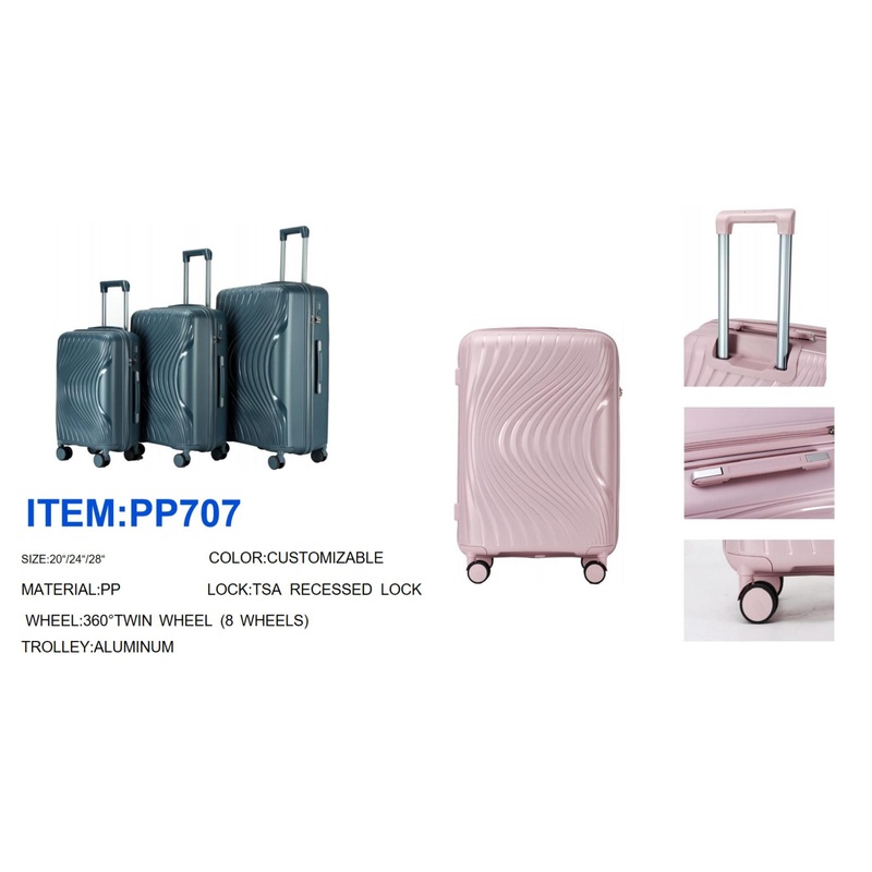 Luxury Latest Designed Aluminum Silent Wheel Trolley Suitcase Business Travel Luggage Set Multi-Functional Suitcase – Polycarbonate and ABS price