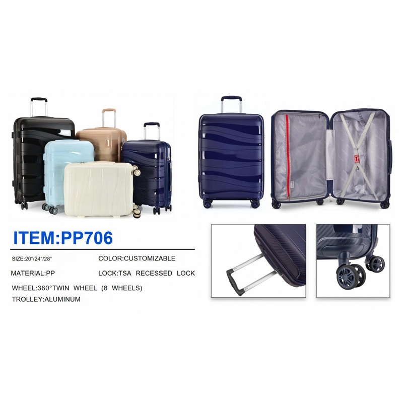 New Arrival ABS PC Premium Travel Luggage Carry Bag Rolling Suitcase Set – Polycarbonate and ABS price