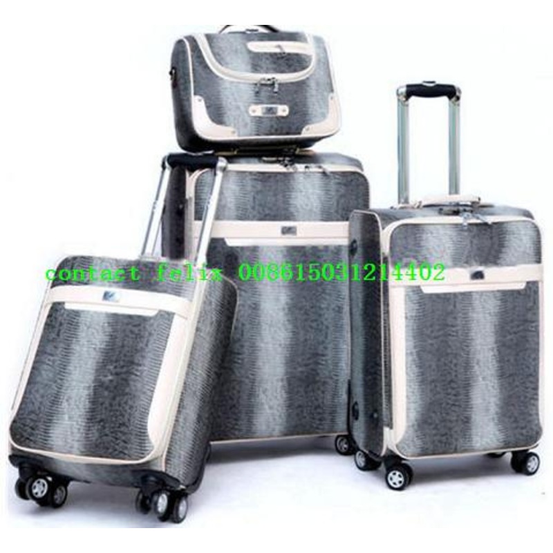 Crocodile Skin Color PU Leather 3PCS Set Luggage Bag with 4wheels – Pu Leather 3pcs Set Luggage Bag with 4wheels price