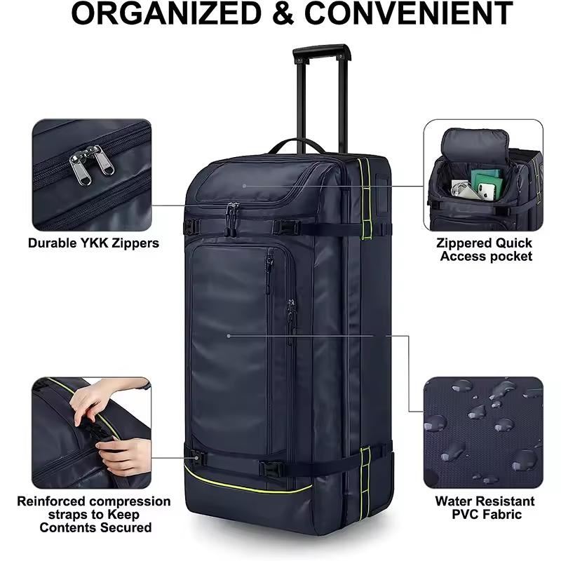 OEM/ODM Wholesale Customized Mens Rolling Trolley Duffel Bags with Wheels and a Large Capacity for Traveling – Wheel Large Backpack and Trolley Luggage Duffel Bag price