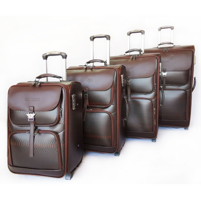 PU Leather Soft Side 4PCS Spinner Wheels Travel Luggage Bag – 4PCS Spinner Wheels Travel Luggage Bag and PU Leather Travel Luggage Bag price