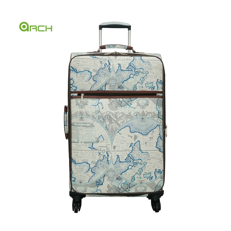 20 24 28 3PCS Set Classic Luggage with Map PU Spinner Wheels Expander – Luggage Bag and Trolley Luggage price