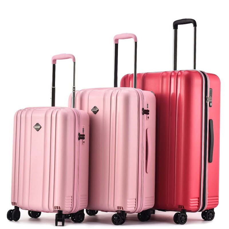 Bubule PP Material Carry on Trolley 20 24 28 Travel Luggage (Sets PPL07) – Premium Luggage and Pink Luggage Sets price