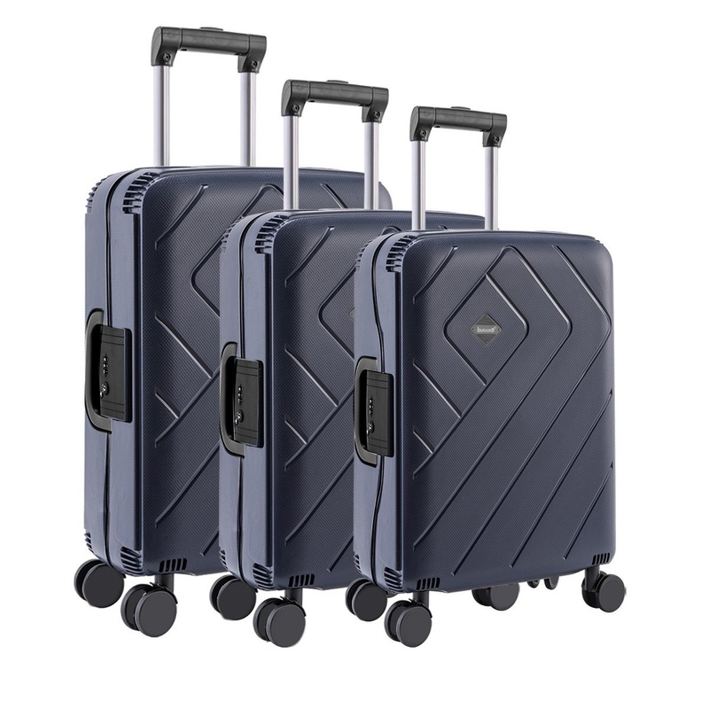 Bubule PP Pink 3 Pieces Hand Hardshell Rolling Luggage (set) on Sale (EL) – PP Carry on Luggage and Waterproof Luggage price