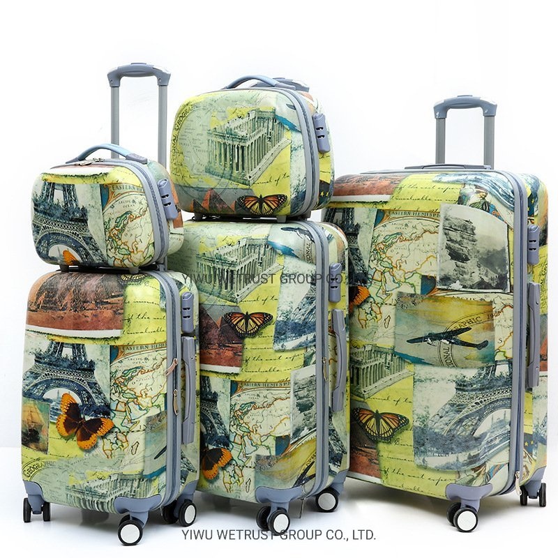 5 Pieces Graphic Print Luggage Set ABS PC Spinner Travel Suitcase – 5 Pieces Graphic Print Luggage and Graphic Print Luggage Suitcase price