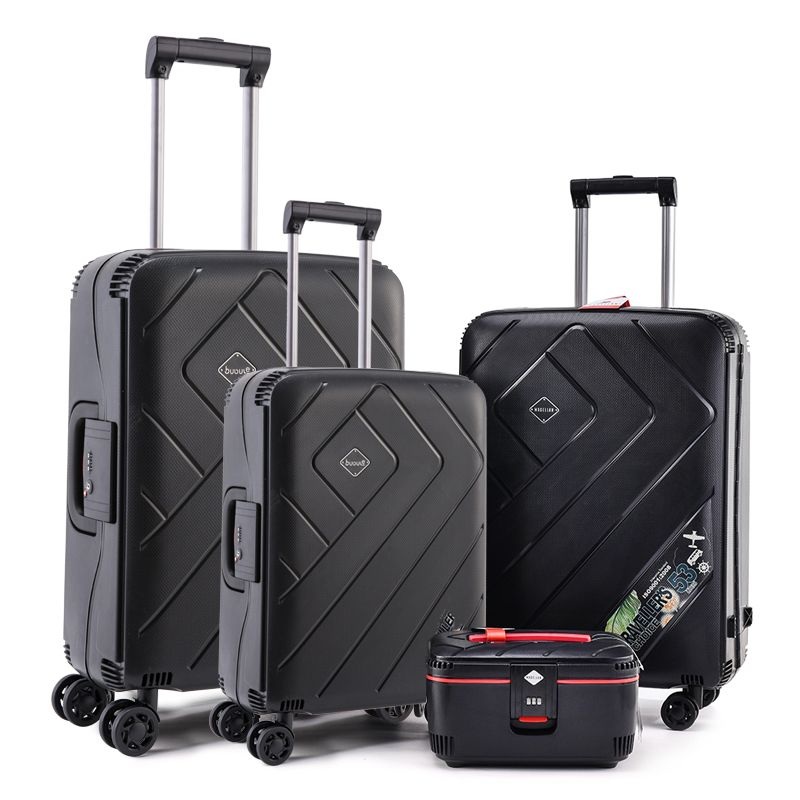 Bubule EL 4 Wheels Spinner Business Black Carry on Travel 4 PCS 20 24 28 Inch PP Trolley Luggage (Set) – PP Hardside Luggage and Travel Luggage Sets price