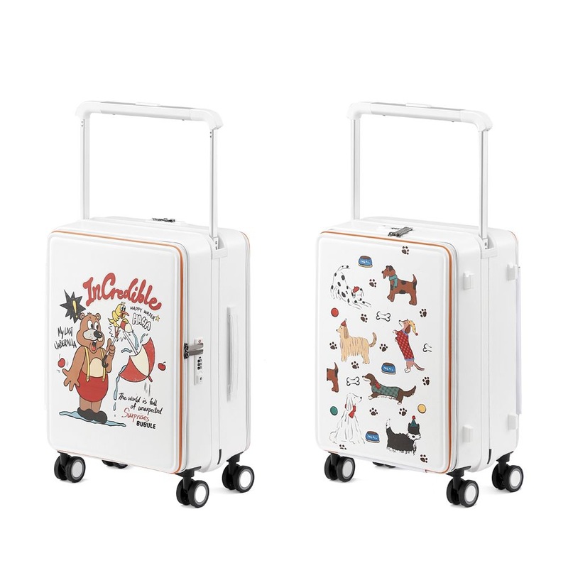 Bubule 2025 Custom 20 Inch Wide Trolley Luggage Two Side Open Fashion Suitcase Lightweight Luggage Easy to Carry for Travel – Wide Trolley Luggage and 20 Inch Travel Suitcase price