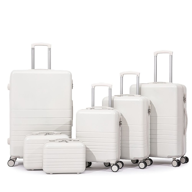 Custom PC ABS Carry on Luggage White 6 Piece Hardshell Bag Travel Luggage Sets with Spinner Wheels Suitcase – 6 Pieces Luggage Sets and PC ABS Suitcase Sets price