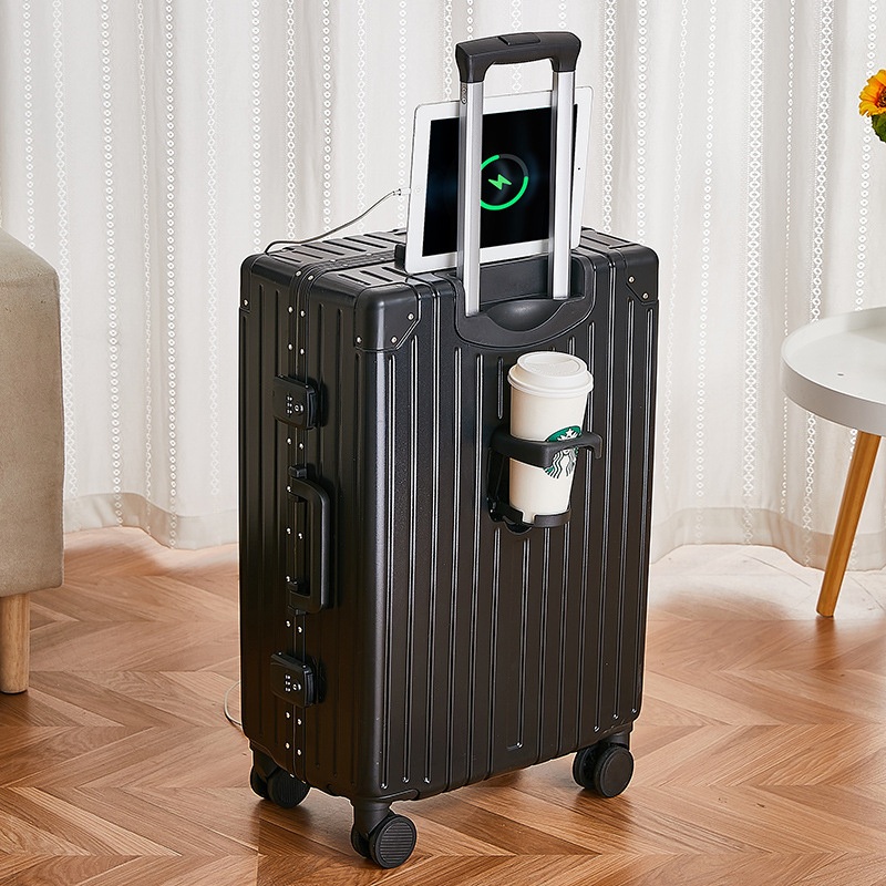 Mens Rechargeable Travel Suitcase with Cup Holder – Multifunction and Travel price