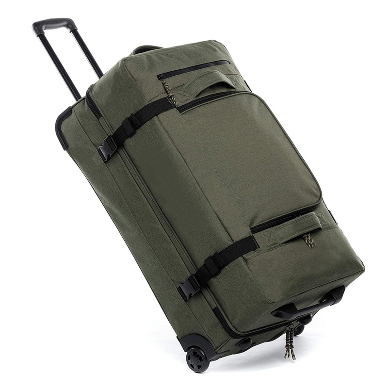 Outdoor Bag with 2 Wheels Trolley Suitcase Wheeled Luggage Travelling Bag Green Olive – Roller Bag and Rolling Bag price