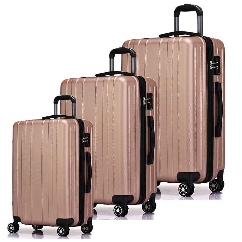 Custom Trolley Luggage Set ABS Zipper Travel Bag Rose Golden Luggage PC Suitcase Set – Luggage Set and Trolley price