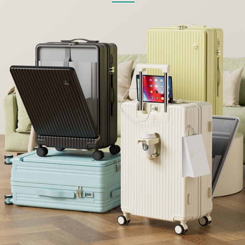 Four Colours Multi Function Front Opening Luggage Suitcase Case with USB Charging – Travelling Bags Trolley Luggage and Trolley Bag Luggage price