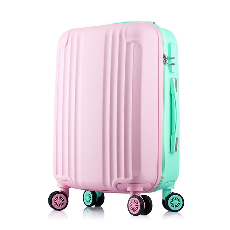 Luggage Expandable 3 Piece Sets PC+ABS Suitcase 20/24/28 Inch (Powder green grid) – Hand Luggage Suitcases Pink and Sorority Pink and Green Luggage Set price