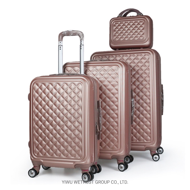 Gold New Design Polypropylene Suitcase Beauty Case 4 Pieces Set Tsa Lock Anti-Theft PP ABS Luggage – 20 Inches Luggage Suitcase and 24 Inches Baggage price