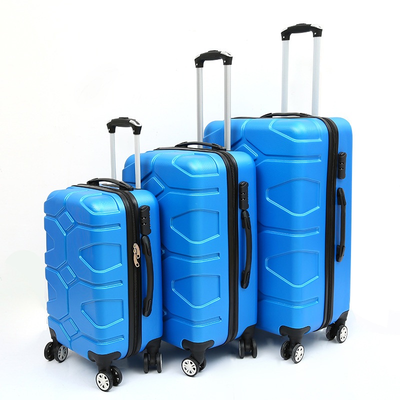 Blue Travel Trolley Bags 3 Pieces Set Spinner Luggage Suit Case – ABS Luggage Sets and Rolling Trolley Suitcase price