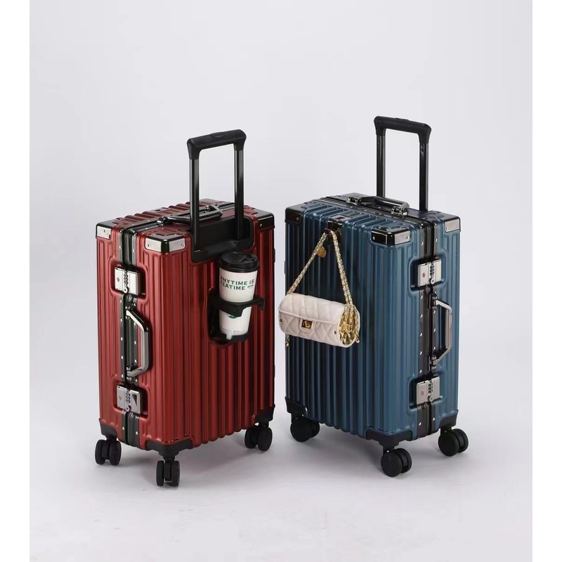New Large-Capacity Waterproof and Anti-Abrasion Aluminum Frame Luggage with Cup Holder – Wholesale Luggage and Maletas price
