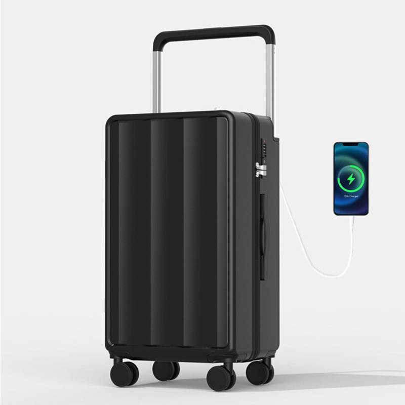 Yx16774 Hot Selling Zipper Luggage with USB Charger Port and Cup Holder – Luggage and Suitcase price
