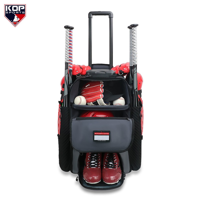 2023 Black Charcoal Roller Wheeled Baseball Bat Bag Backpack for Players and Catchers – Wheeled Baseball Bag and Wheeled Baseball Backpack price