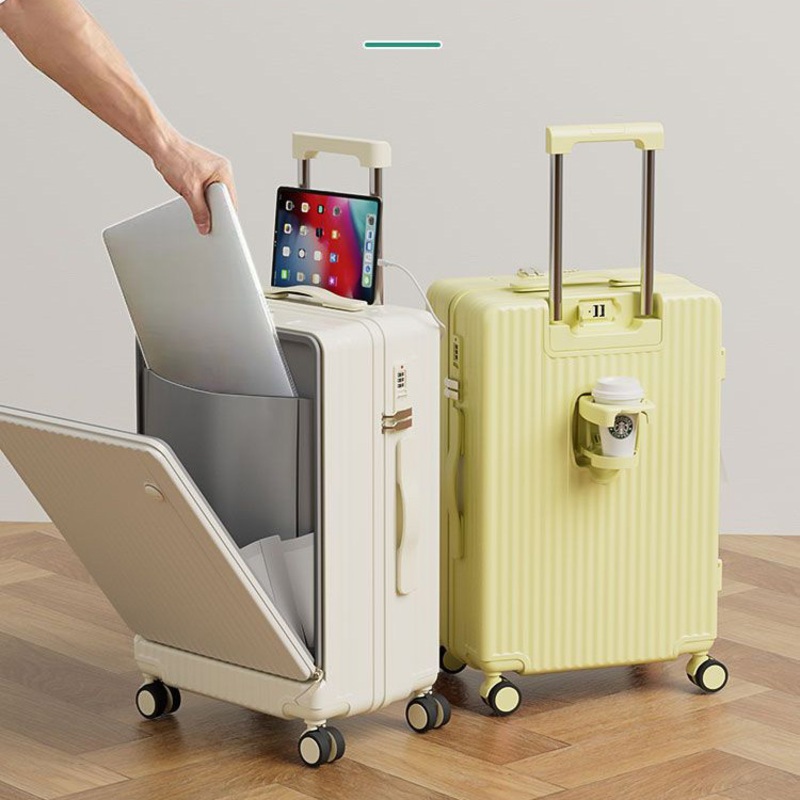 Front Opening Luggage Trolley Case ABS and PC Luggage Draw Bar Box with USB Port – Draw Bar Box and PC Luggage price