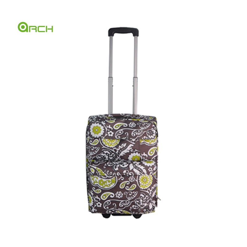 20 24 28 3PCS Set Fashion Light Weight Printing Polyester Luggage with Two Front Pockets and Aluminum Trolley System – Luggage Bag and Light Case price