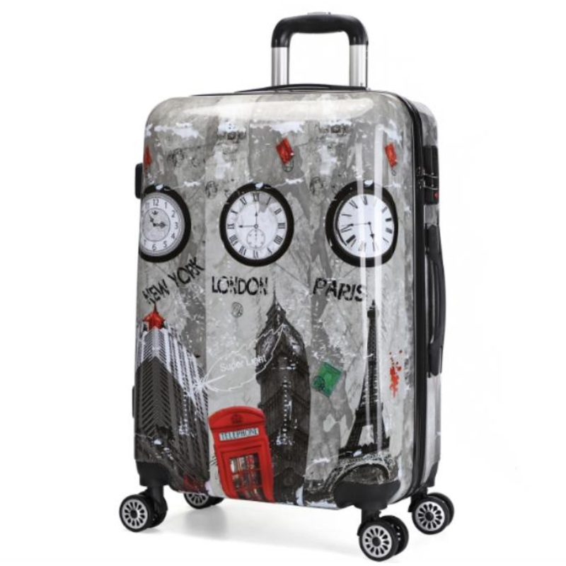Colorful Printed Pure PC Trolley Cases Aluminum Frame Luggage Bag Travel Suitcase – Luggage and Trolley price