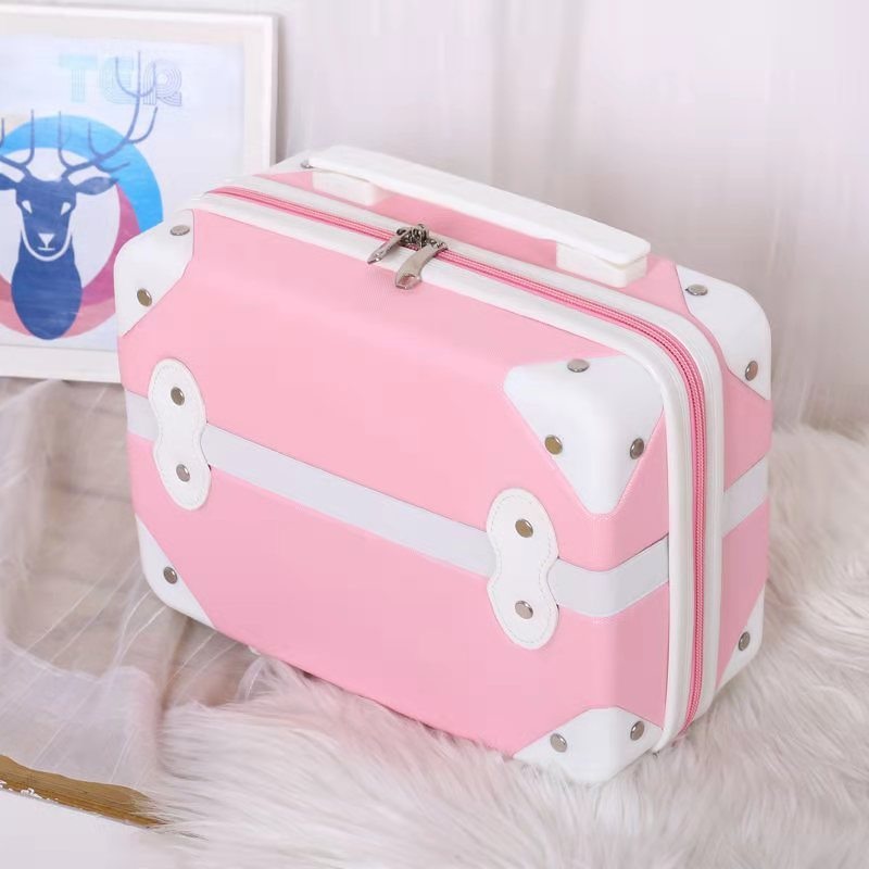 Beautiful Portable Suitcase ABS Small Luggage Bag Womens Cosmetic Case 14 Inch Mini Pink Storage Bag – Luggage Bag and Portable Suitcase price
