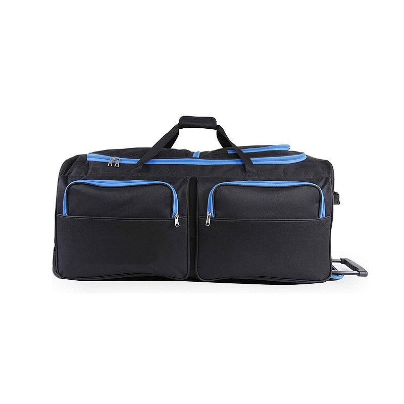 Multi-Pockets Waterproof Large Rolling Duffel Bag, Trolley Gear Bag, Black/Blue – Motorcyle Bag and Gear Bag price