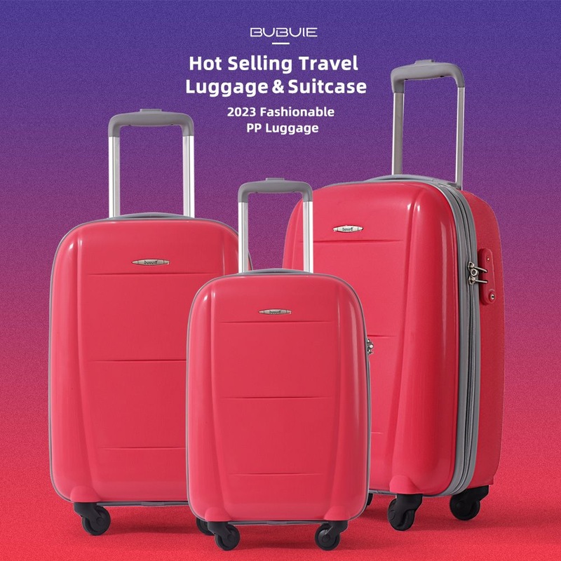 PP 3PCS Hard Case Trolley Luggage Sets Customized Spinner Luggage Bag Carry on Luggage 19 23 27 Inch – Hard Luggage Sets and Suitcase with Wheels price