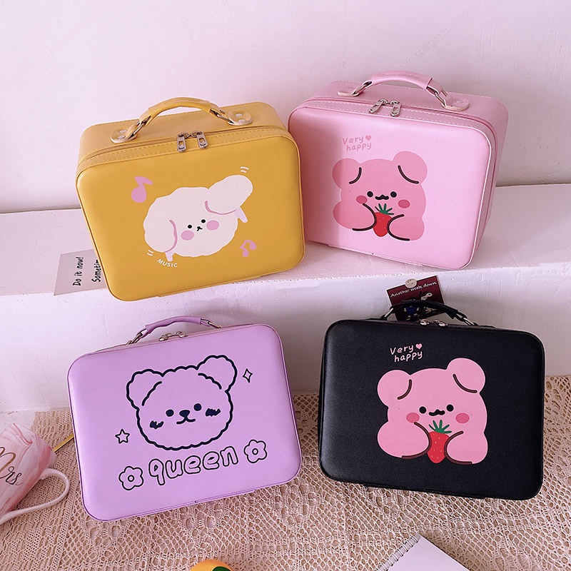 New Design Makeup Case with Mirror Makeupsetting Organizer PU Makeup Box with Adjustable Dividers Large Cosmetic Bag – Luggage Set and Travel Bag price