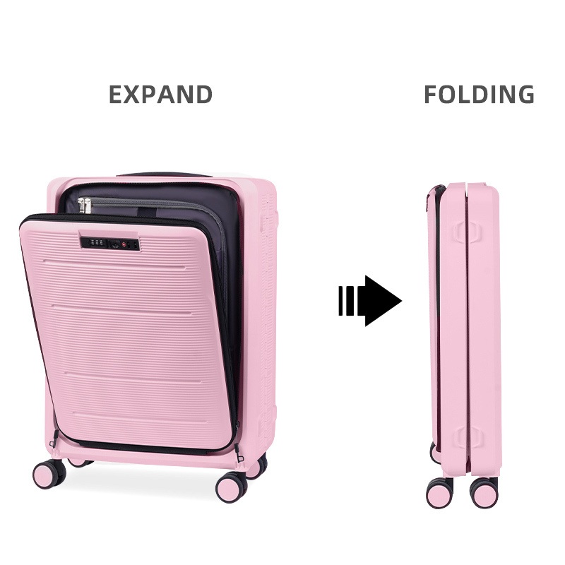 PP Front Open Easy to Fold Suitcase Laptop Business Travel Rolling Bag 20 Inch Travel Trolley Luggage with Tsa Lock – PP Suitcase and Foldable Suitcase price