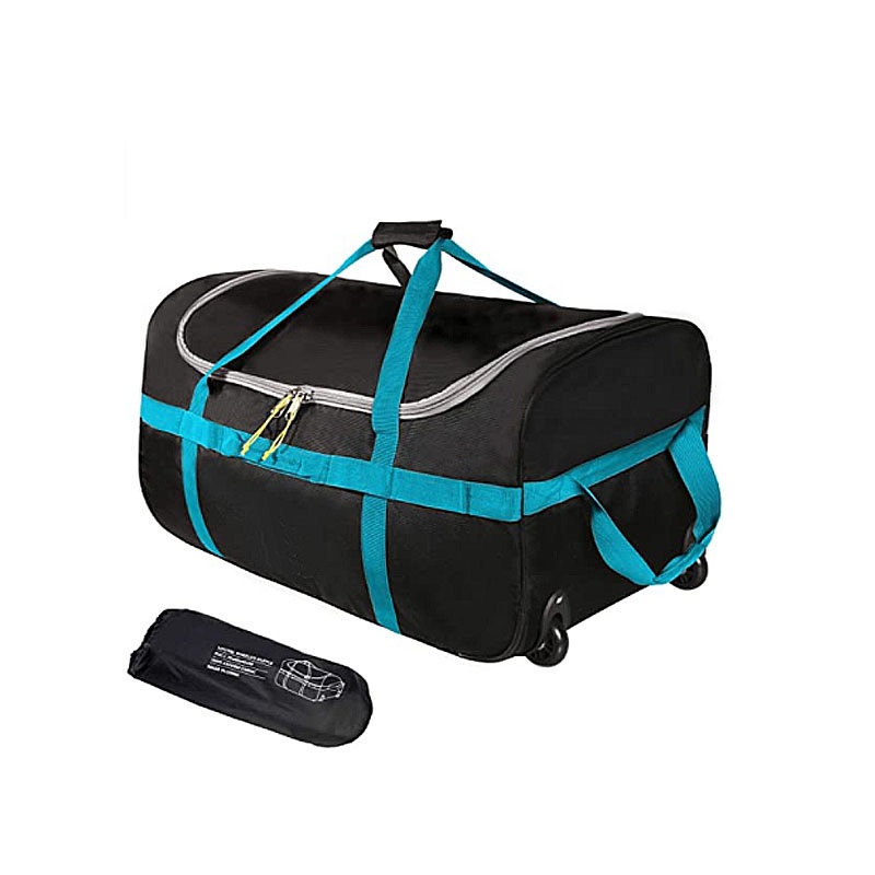 85L/120L Black Foldable Durable Roller Duffle Bag with Wheels, 1680d Oxford Collapsible Large Duffel Bag with Rollers for Camping Travel Gear – Camping Duffle Bag and Foldable Duffle Bag price