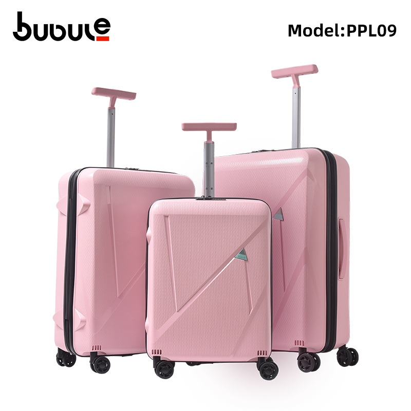 Bubule Ppl09 Luxury Travel 3PC Luggage Set 20 24 28 Inch Spinner Unisex Fashionable Hand PP Luggage Trolley – Pink Carry on Luggage and Light Pink Suitcase price