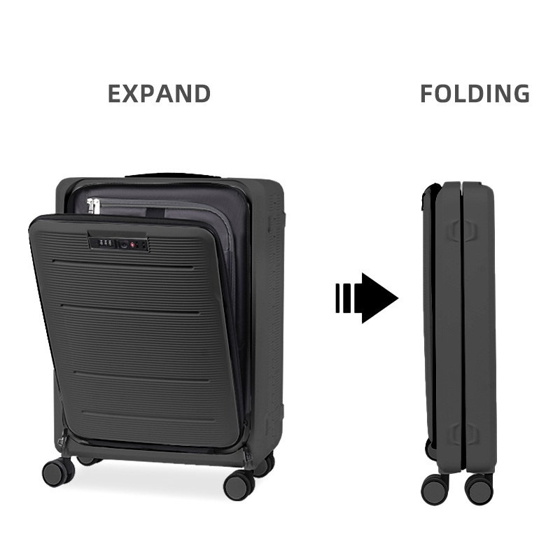 PP Foldable Luggage for Business Travel Front Open 18 Inch Rolling Luggage Trolley Suitcase Easy to Carry – Foldable Luggage and 18 Inch Rolling Trolley Suitcases price