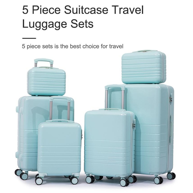 Custom PC ABS Carry on Luggage Sky Blue 6 Piece Hardshell Bag Travel Luggage Sets with Spinner Wheels – 6 Pieces Luggage Sets and ABS+PC Suitcase Sets price