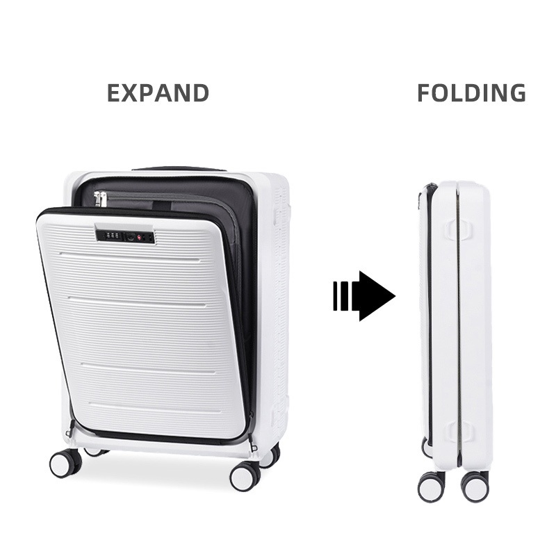 18 Inch Airplane Trolley Luggage PP Foldable Carry on Suitcase with Laptop Bag Canton Fair New Fashion Front Open Luggage – Foldable Luggage and PP Folding Trolley Case price
