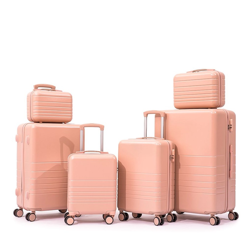 Custom PC ABS Carry on Luggage Pink 6 Piece Hardshell Bag Travel Luggage Sets with Spinner Wheels Koffer Luggage – 6 Pieces Luggage Sets and ABS+PC Suitcase Sets price