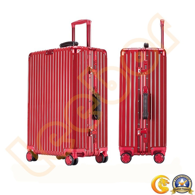 Red Color High Quality Shopping Aluminium Frame Luggage Hard Suitcase – Leisure Luggagse and Shopping Suitcase price