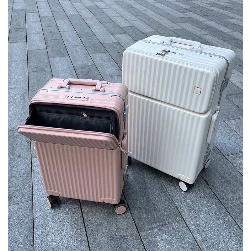 2023 New PC Front Open Travel Luggage 20/24 Size Aluminum Frame Carry on Suitcase Outdoor ABS+PC, PP Portable Travel Luggage Bag Suitcase – 2023 New PC Front Open Travel Luggage and 20/24 Size Aluminum Frame Carry on Suitcase price