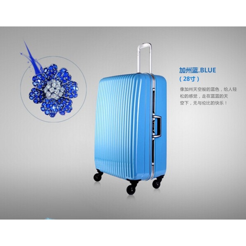 Blue PC Luggage Aluminum Cover Luggage 4 Wheels Luggage with Hgih Quality – Hard Caceses and Luggage price
