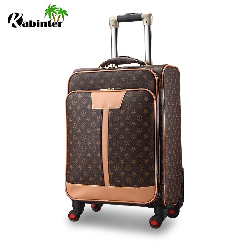 Leather Trolley Traveling Luggage Briefcase Suitcase Boarding Luggage – Luggage and Briefcase price
