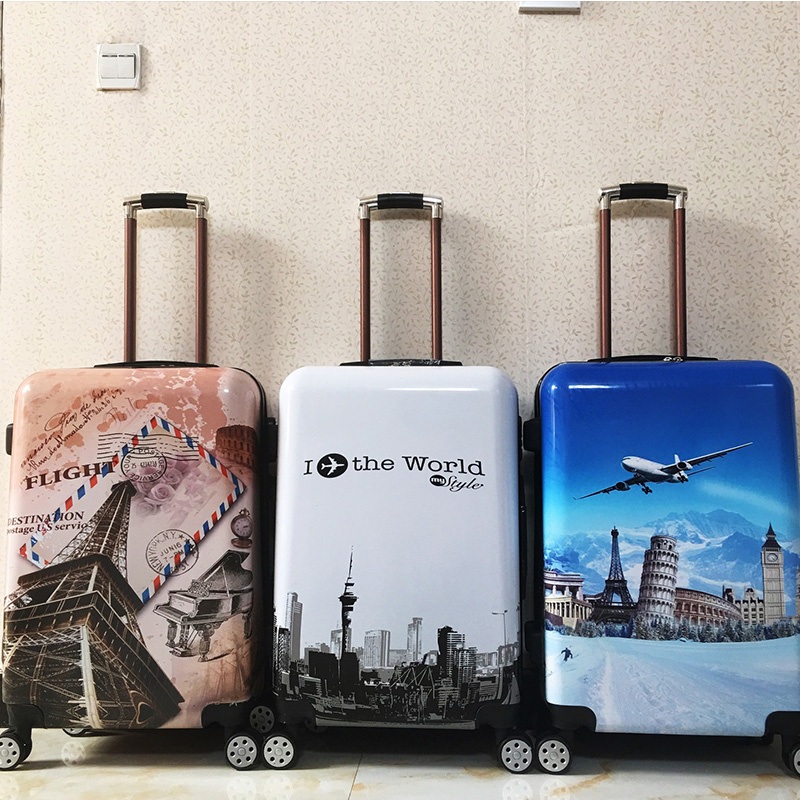 2022 New Coming PC Printing Film Luggage Manufacturer Luggage Customized Logo PC Colorful Trolley Travel Bags – Travel Bags and Trolley Travel Luggage price