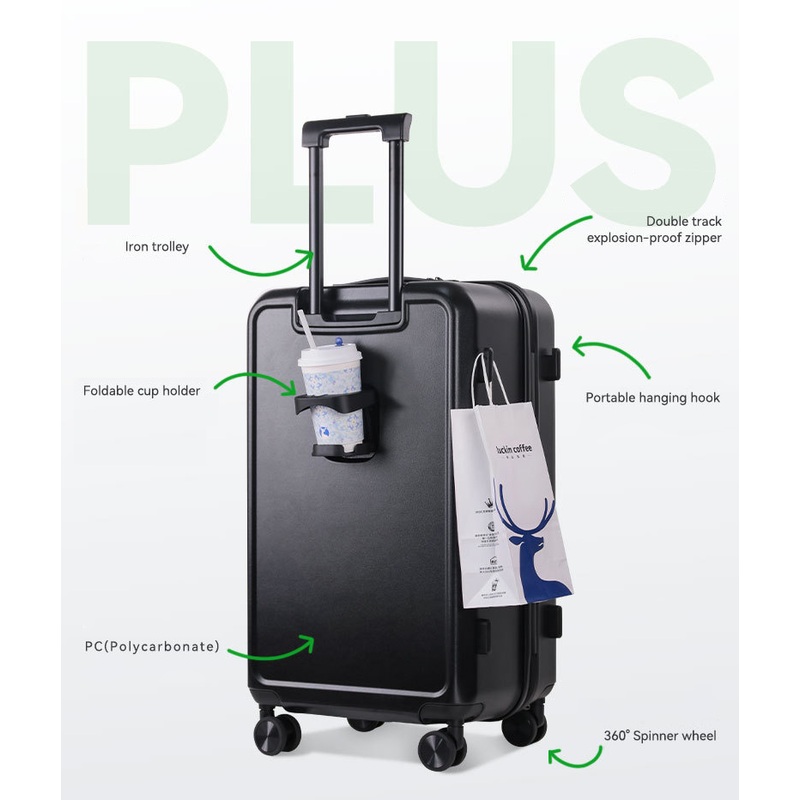 Hooks Cup Holders Multifunctional OEM ODM Custom Travel Suitcase Luggage – Suitcase and Stock Luggage price