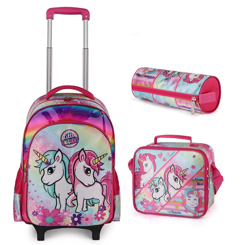 Hot Selling Unicorn Cartoon Primary Student Child Kids Backpack School Bags – Trolley Backpack and Pencil Case price