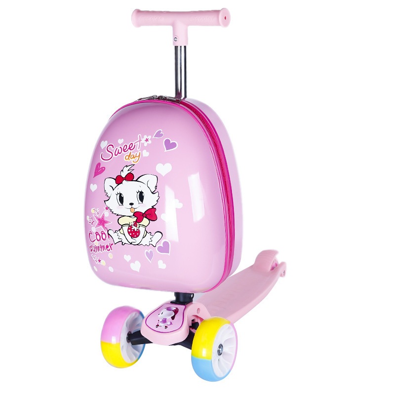 Lightweight Kids Travel Trolley Bags Vintage Spinner Rolling Luggage Suitcase Bag for Kids with Scooter – Children Luggage Set and Children Trolley Luggage price