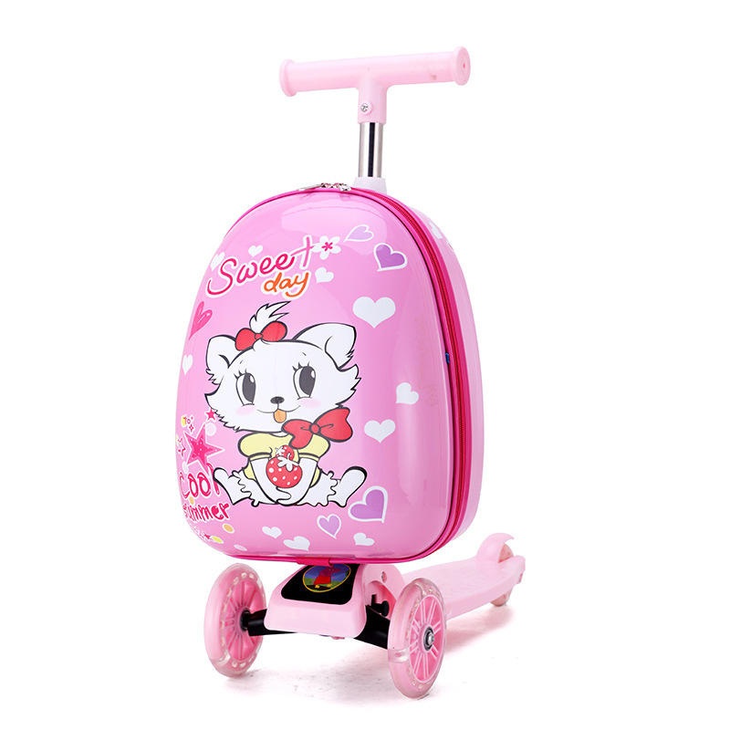 Trolley Bag Children Kids Scooter Suitcase Carton Printing School Rolling Bag – Trolley Bag and School Rolling Bag price