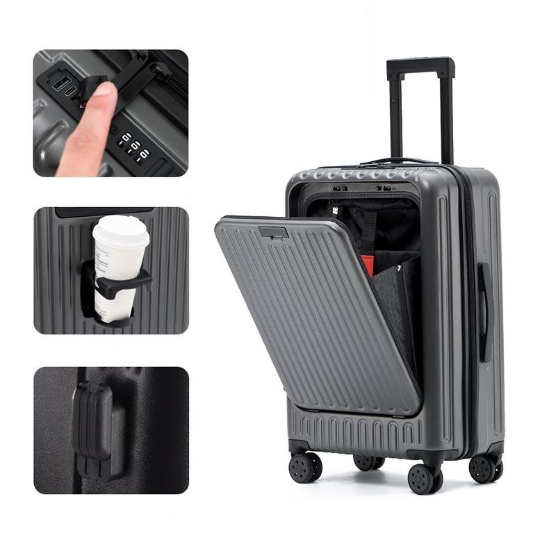 20-Inch Unisex Durable PC Spinner Luggage Multifunctional Boarding Suitcase Front Opening Password Easy Access – Suitcase and Travel Suitcase price