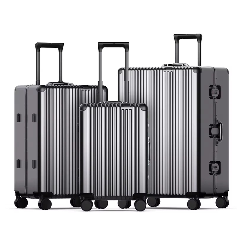 Best Solid Color Classic Business Travel All Aluminium Alloy Luggage Luxury Durable Boarding Suitcase Set – Suitcase and Luggage Set price
