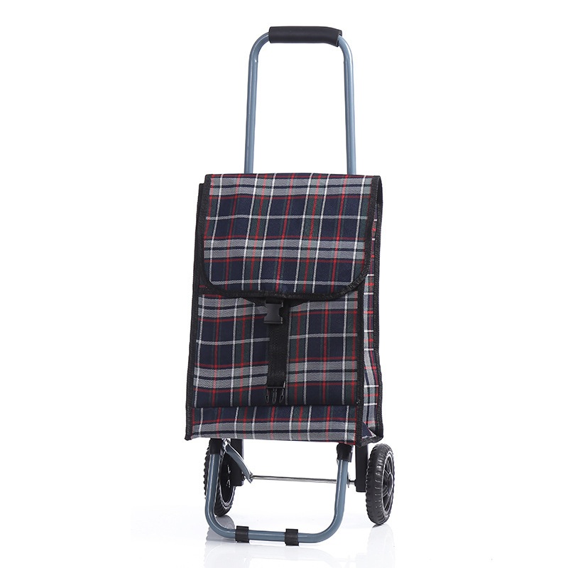 Fashion Simple Classical Popular Best Selling Foldable Styles Plaid Fabric Shopping Trolley Cart – Shopping Cart and Shopping Trolley price