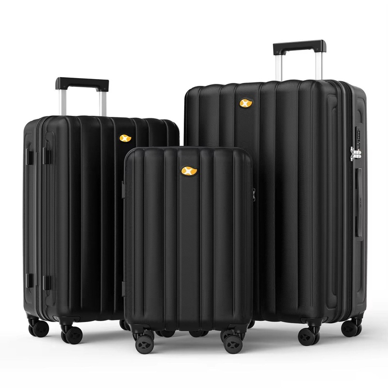 Luxury 3 Piece Set Suitcase Vertical Line Series Checked Luggage Hard Shell Trolley Case Lightweight Luggage Set for Travelling – Suitcase Set and Luggage Set price