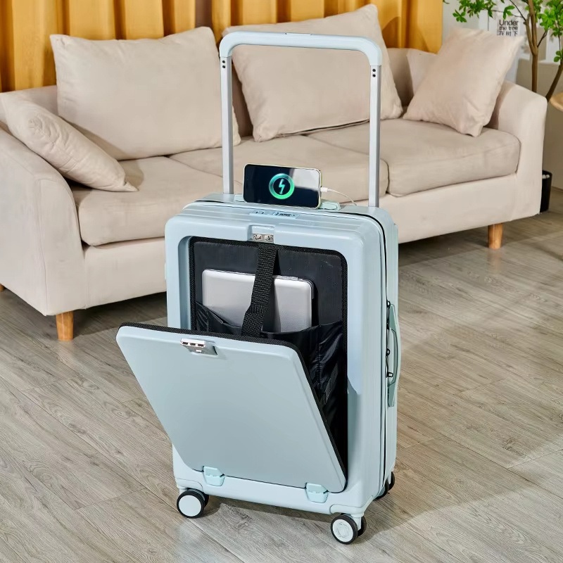 New Suitcase Wide Trolley Front Opening Double Silent Spinner Wheels – Suitcase and Travel Suitcase price